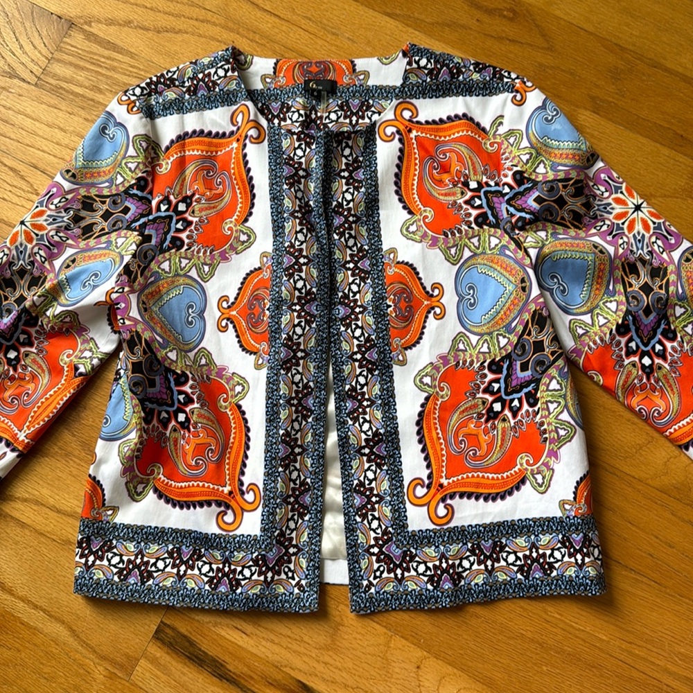 6 by Six Colorful Paisley Cardigan - Size S